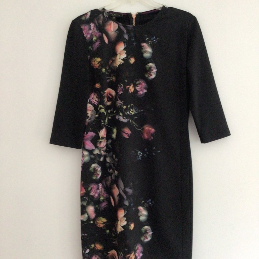 Ted Baker Ilesia Layered Floral Print Sheath Dress Size 2(US 6)